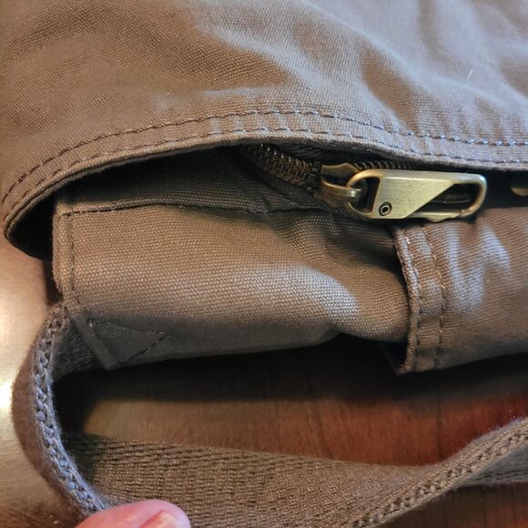 Magellan's Canvas Crossbody Ttavel Messenger Bag Gray Bottle Holder - Picture 9 of 16